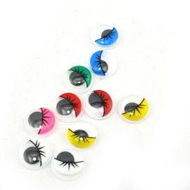 Round shape Color eyelash Wiggly Eyes