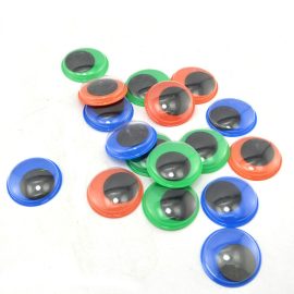 Round Shape & Color Plate Black Pupil Wiggly Eyes