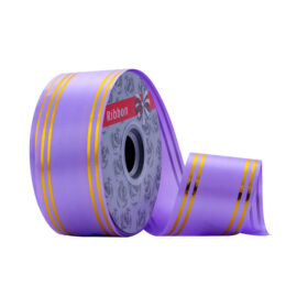 Polyester Wide Golden Border Wrapping Ribbon