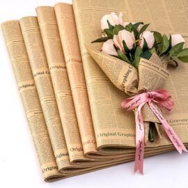 20 Sheet/Bag Newspaper Style Flower Wrapping Paper